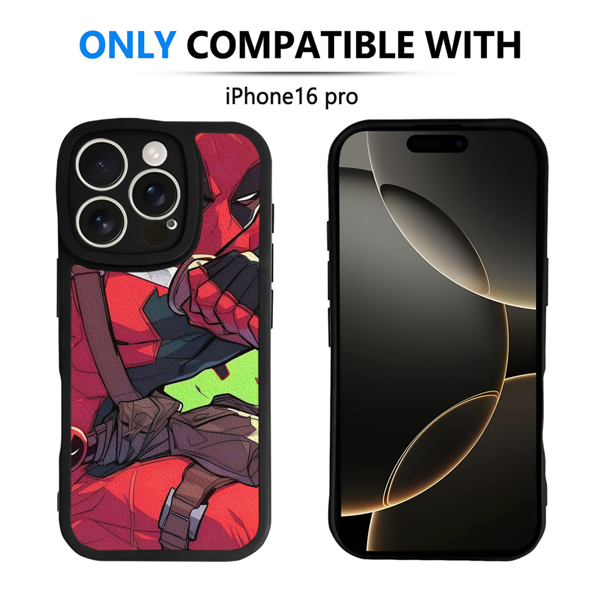 （画像用） Deadpool デッドプール 【iPhone 16シリーズ対応】シリコンスマホケース（レザー調） 材質：シリコン